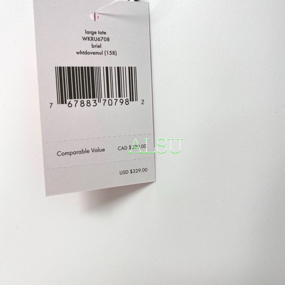 Kate ♠️ Spade Briel Large Tote Leather White Grey - Picture 6 of 10